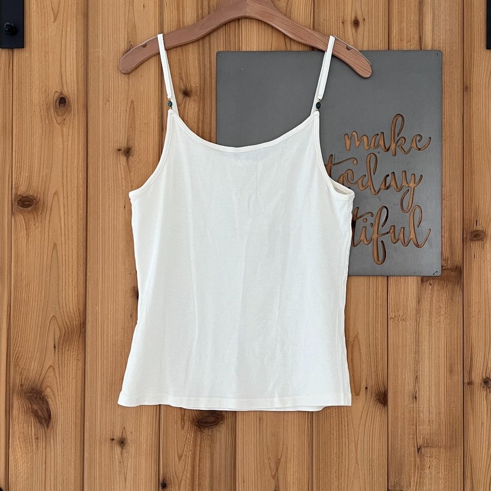 Donni Size XL White Bead Strap Cami Top New